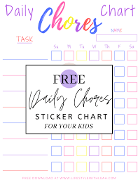 Browse our collection of printable certificates. Chores Sticker Chart Free Printable Lifestyle With Leah