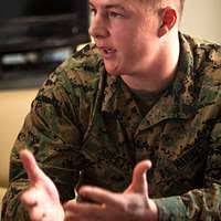 Pfc. Jonathan White, honor graduate for Platoon 3064,