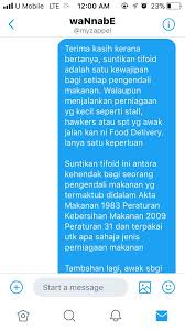 Contoh maklumat tentang suntikan tifoid oleh dbkl. Inspektor Kesihatan On Twitter Jawapan Kami Berkenaan Suntikan Typhoid Typhium Vi Untuk Peniaga Yang Berniaga Secara Food Delivery Harap Jelas Lah Ea Https T Co Z8a5edstl7