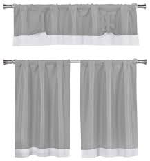 Sold and shipped by elrene home fashions. Kitchen Curtains 3 Piece Set Tie Up Solid Textured Contemporary Curtains By Curtain Call Houzz