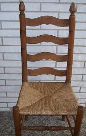 Vintage Ladder Back Chair With Rush Seat Antique Ladder Back Chairs Vintage Ladder Woven Dining Chairs