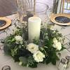 Wedding centerpieces candles and flowers. 3