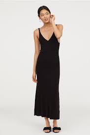 Ribbed Dress Black Ladies H M Gb In 2020 Ribbed Knit Dress Ribbed Dresses Floaty Maxi Dress