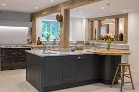 Light grey shaker kitchen with white quartz worktops for kitchens. Shaker Style Kitchen In Graphite Light Grey With Light Quartz Worktop Oak Farmhouse Kitchen Devon By Kettle Co Kitchens Houzz