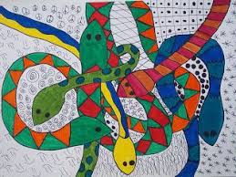 Snakes Lines Colors Pattern And Overlapping Maybe Complementary Colors 3rd Grade Art Elementary Art Projects Elementary Art
