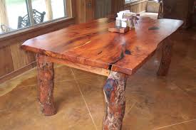 Mesquite Dinning Room Table With Mesquite Logs Used As Legs Table Designed For Use In A Countr Wood Table Legs Live Edge Dining Table Homemade Kitchen Tables