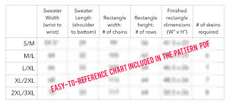 Crochet Sweater Measurment Chart Copy Make Do Crew