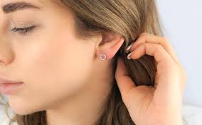 Diamond stud earrings with rose gold Karma 0,090 ct