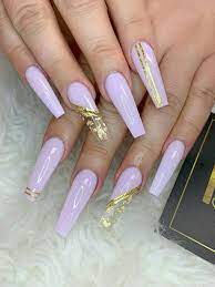 120 Best Coffin Nails Ideas That Suit Everyone Gold Acrylic Nails Long Acrylic Nails Coffin Purple Acrylic Nails