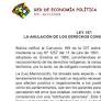 LEY 157:LA ANULACIÓN DE LOS DERECHOS CONSAGRADOS EN LA C. P. E.