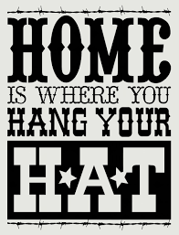Home Is Where You Hang Your Hat Wall Words Vinyl Decal Stickers 23x17 Western Quotes Hat Wall Wall Decor Stickers