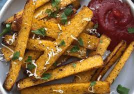 First the corn meal is cooked in water and milk and mixed herbs and then cooled, cut into fries and then baked.&nbsp;&nbsp; Air Fryer Polenta Fries Ancient Harvest