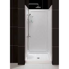 Dreamline Qwall 5 White 2 Piece Alcove Shower Kit Common 32 In X 32 In Actual 32 In X 32 In Lowes Com Shower Base Shower Kits Shower Installation