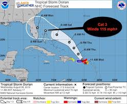 San juan, puerto rico (ap) — islands in the northern caribbean are bracing for what could soon become the sixth named tropical storm of this year's the national hurricane center has upgraded watches to warnings for the u.s. Tropical Storm Dorian Winds At 70 Mph Now Forecast To Reach Florida As Major Hurricane Just In Weather