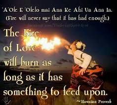 The Fire Of Love Will Burn As Long As It Has Something To Feed Upon Hawai Ian Proverb Hawaiian Quotes Hawaii Quotes Proverbs