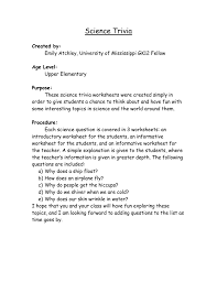 If you can answer 50 percent of these science trivia questions correctly, you may be a genius. Science Trivia Questions University Of Mississippi