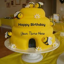 Name Edit Free Doraemon Birthday Cake With Name Write Name On Mini Bumble Bee Birthday Cup Cake Bumble Bee Birthday Birthday Cup Birthday Cake Write Name