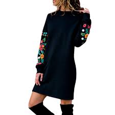 Vestiti da donna | acquista online su vinicontini.it vestiti donna invernali vestiti donna invernali. Felpa Donna Sweatshirt Elegante Abito Donna Eleganti Da Cerimonia Yanhoo Abito Felpa Con Ricamo Floreale A Manica Lunga Casual Autunno Inverno Donna Nero S M L Xl Faceshopping