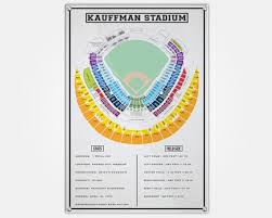 Kauffman Stadium Wood Print Kc Seat Map Seating Chart Pop Art Wall Decor Man Cave Kc Royals Kansas City Seat Map