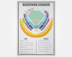 kauffman stadium wood print kc seat map seating chart pop art wall decor man cave kc royals kansas city seat map