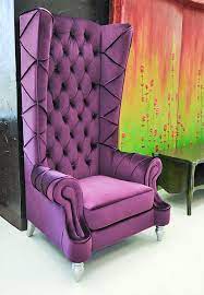 Catalina dahlia teak outdoor oversized lounge chair with. Baroque High Back Chair Purple Chair