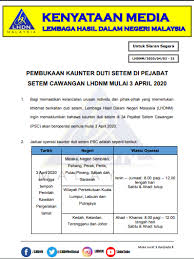 .ibu pejabat lembaga hasil dalam negeri malaysia, menara hasil, persiaran rimba permai, cyber 8, 63000 cyberjaya selangor. Buletin Tv3 Kaunter Duti Setem Di Pejabat Setem Cawangan Facebook