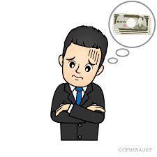 お金に困るサラリーマンイラストのフリー素材｜イラストイメージ