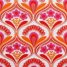 Retro Flower Wallpaper Canvas Fabric Pink Robert Kaufman Flower Fabric Fabric Flower Wallpaper Retro Prints Retro Flowers