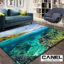 canel deniz manzarali 3d lastikli hali ortusu hali kilifi hali