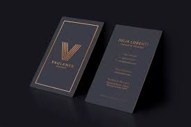 Custom logo modern minimalist white vertical business card. 2 Sided Business Card Promotions