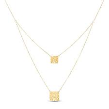 Layered Square Hammered Disk Necklace 10k Yellow Gold Jared In 2021 Disc Necklace Necklace Gold