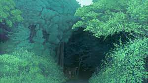 Anime, lake, trees, umbrella, green wallpapers hd. Green Anime Aesthetic Wallpaper