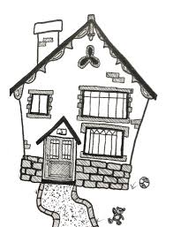 Once you've drawn this, sketch a pyramid on top of the cube to form the roof. Simple Drawing Of House