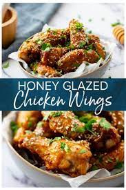 These Baked Honey Glazed Chicken Wings Are The Perfect Blend Of Sweet And Savory Packed Full Of Vibran Honey Glazed Chicken Chicken Wing Recipes Chicken Wings
