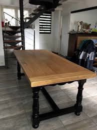 Relooker Table Bois Table Emmaus De Valerie Gilles Relooking Par Le Meuble Du Of Relooker Table Bois Table Bois Table En Chene Salle A Manger Alinea