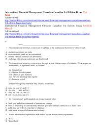 International Financial Management Canadian Canadian 3rd Edition Brean Test Bank By Lili111 Issuu