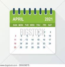 Daynumbers in red = an important date. April 2021 Calendar Vector Photo Free Trial Bigstock