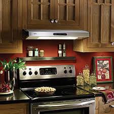 The light wood floors of this kitchen brighten the already warm space created by the cabinetry. Broan Qde30ss 30 Inch Under Cabinet Range Hood With 2 Speed 280 Cfm Blower Rocker Switch Control Dual Fluorescent Lights Versatile Design Energy Star Rated Ul Listed And Hvi 2100 Certified Stainless Steel