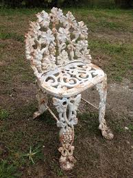 Vintage Cast Iron Grapevine Leaf Patio Garden Chair Furniture Antique Garden Chairs Outdoor Patio Decor Patio Garden