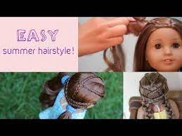 This is a flat twist with braids. Easy Summer Hairstyle For Ag Dolls American Girl Doll Hairstyles Dolls With Long Hair Easy Summer Hairstyles