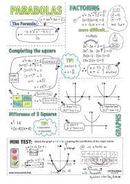 Color Me In Or Doodle Sheets Parabolas Studying Math Math Notes School Organization Notes