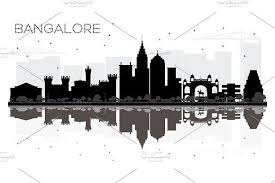Black And White City Skyline Drawing Bangalore City Skyline Bangalore City City Skyline Silhouette City Skyline