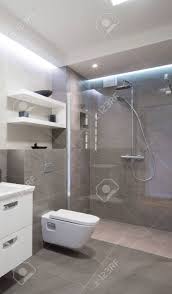 En el caso de los cuartos de baño modernos, hay ciertos materiales estrella debido a su calidad y diseño: Cuarto De Bano Moderno Con Ducha Con Puerta De Cristal Fotos Retratos Imagenes Y Fotografia De Archivo Libres De Derecho Image 41634964