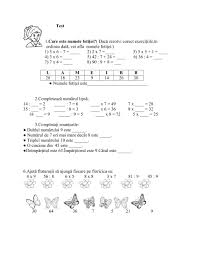 En ii 2015 matematica test 1. Test Matematica Activity For Clasa 2