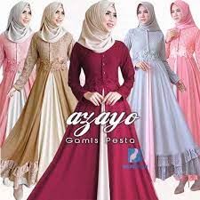 Nah baju gamis brokat dengan campuran kain batik menjadi kesan mewah dan modern. Baju Gamis Abw31 Desain Modern Kekinian Stok Terbatas Diskon 20