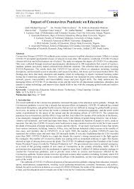 Pdf Impact Of Coronavirus Pandemic On Education