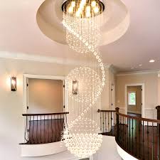 Modern Three Sphere Raindrop Spiral cyrstal Chandelier for Foyer