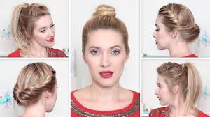 This simple updo style for long hair is a great alternative to the plain old messy bun. Fun Back To School Hairstyles For Medium Long Hair Frisuren Fur Mittel Haare Youtube