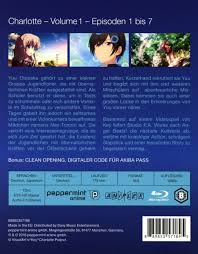 In march 2015, aniplex announced that it had formed a joint venture with german anime distributor peppermint anime, forming peppermint anime gmbh. Charlotte Vol 1 Ep 1 7 Blu Ray Amazon De Asai Yoshiyuki Dvd Blu Ray