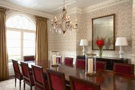 Wallpaper Makes You Feel All Dressed Up Lumar Interiors Traditional Dining Rooms Dining Room Design Modern Modern Dining Room